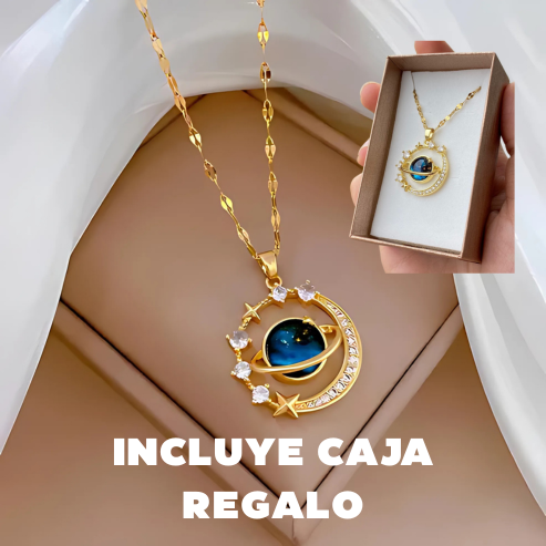 Collar Saturno | Baño de Oro 18K + Caja Gratis✨